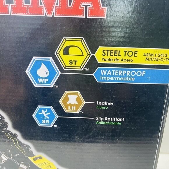 BRAHMA KANE Mens 7.5 Leather Hiking Trail Work Boots Waterproof Steel Toe ASTM - Picture 8 of 9